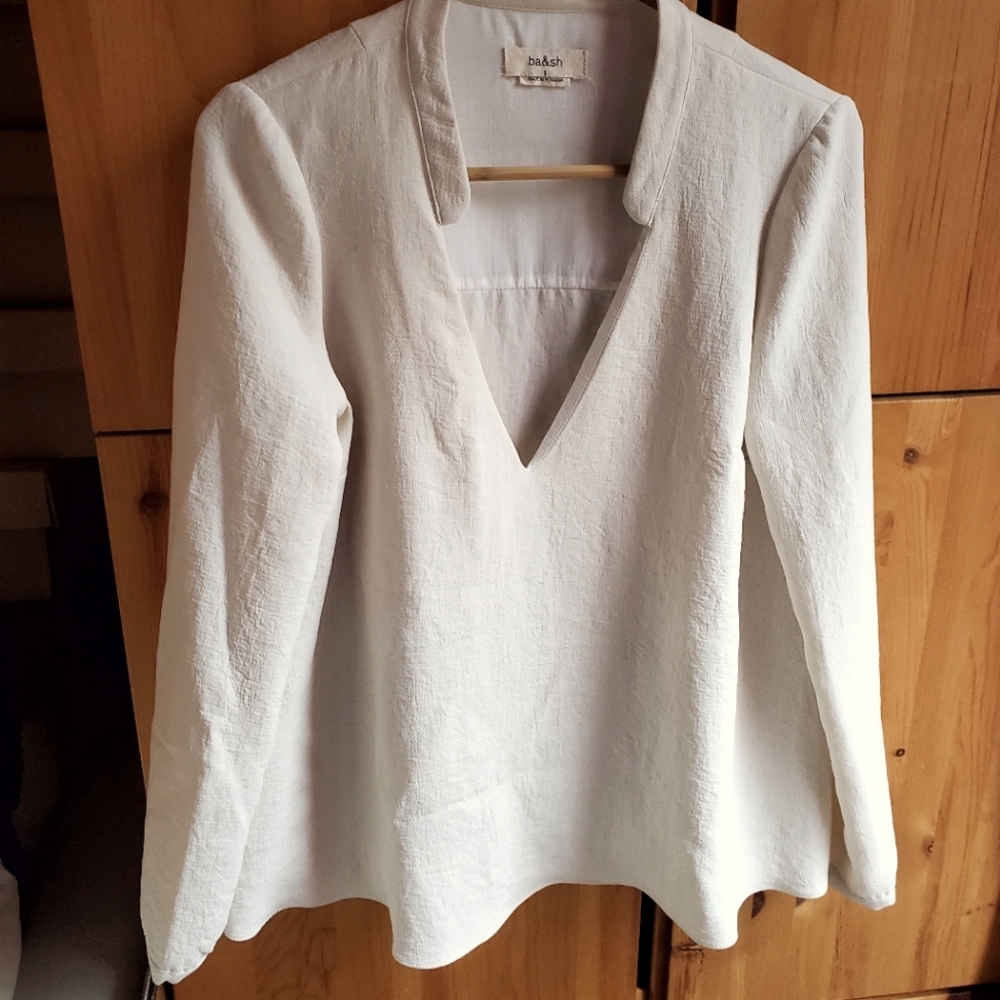 Ba&sh Women's Cream Long Sleeve Blouse Size Small